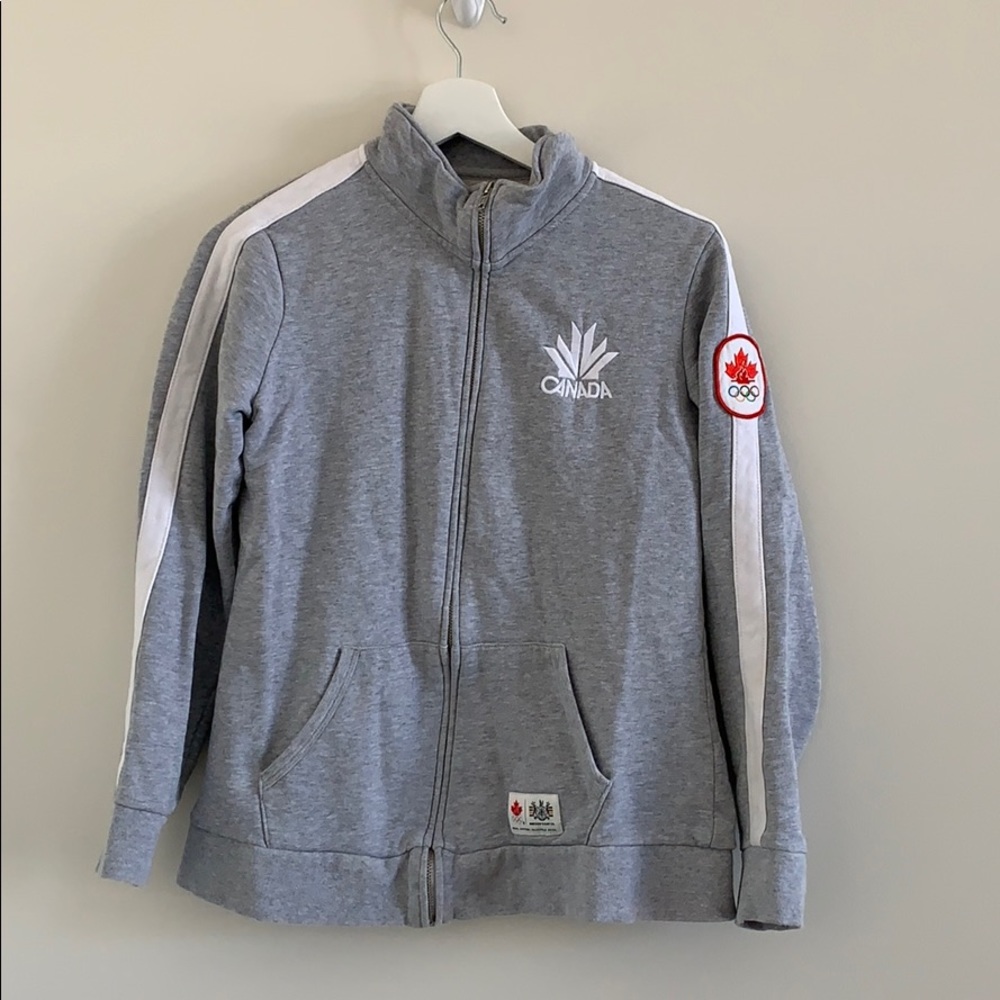 Canada Olympic Zip Up Sweatshirt Grey Medium